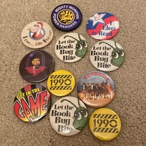 Vintage 90’s Button Pins - 11 total